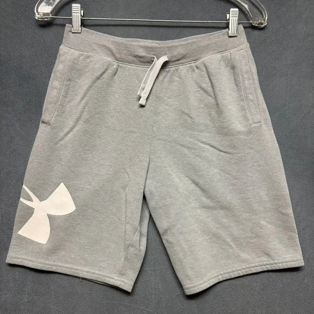 Under Armour Sweat Shorts Kids Large Label Youth Performance Pockets Stretchy